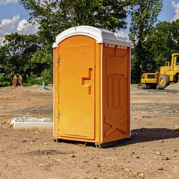 how often are the porta potties cleaned and serviced during a rental period in Campbell County